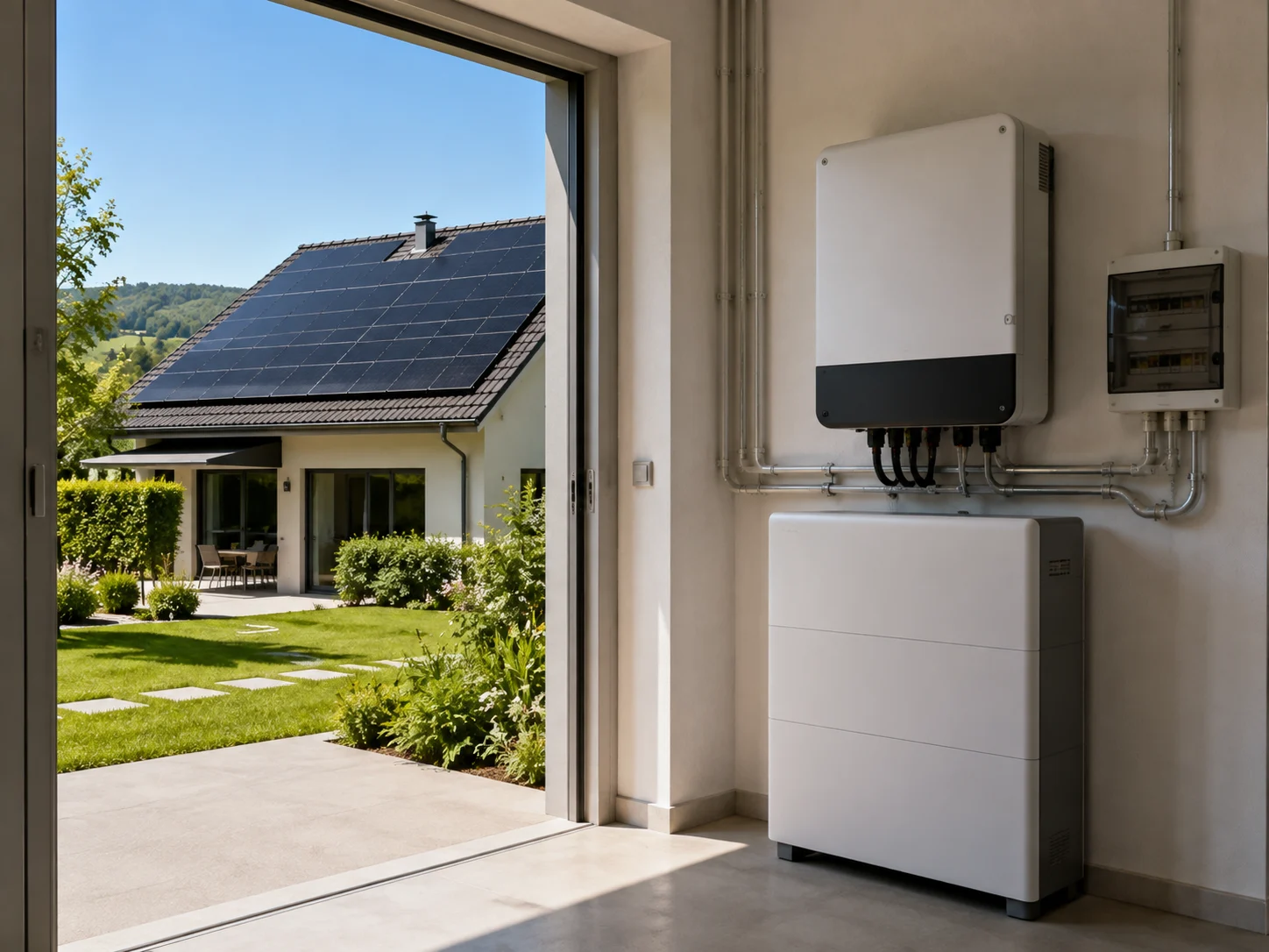 Installation complète avec panneaux et batterie